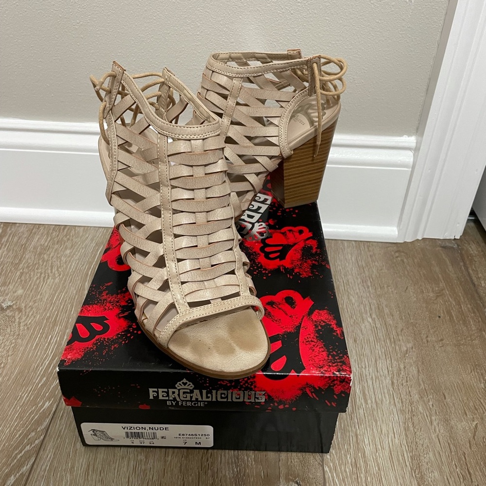Nude strapped summer heels